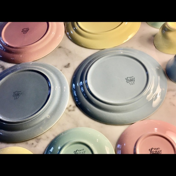 Four USA made T.S.&T Lu-Ray Pastel plates and four cups and six saucers. - Picture 7 of 8